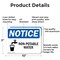Signmission Non-Potable Water, 10 in W x Rectangle, Aluminum OS-2PACK-NS-A-710-L-16244 - alternate 4